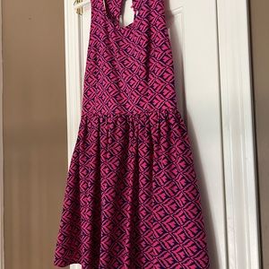 Pink patterned mini dress